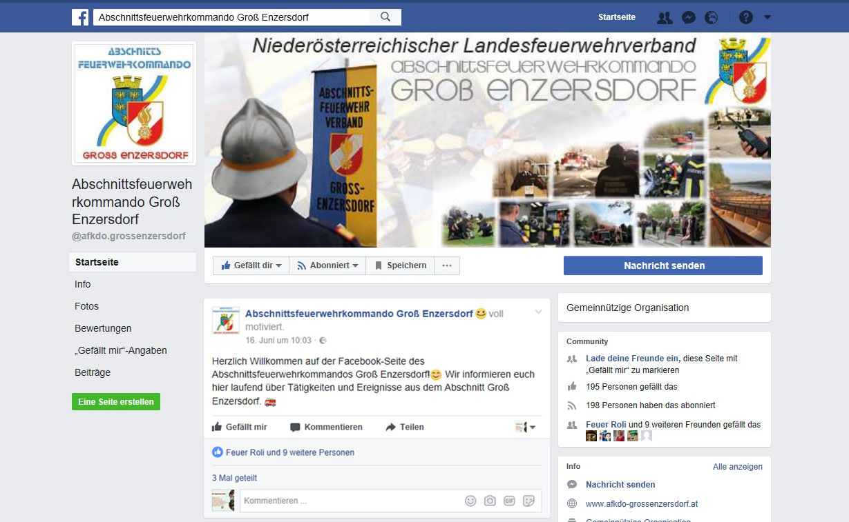 Screenshot AFKDO Groß Enzersdorf Facebook